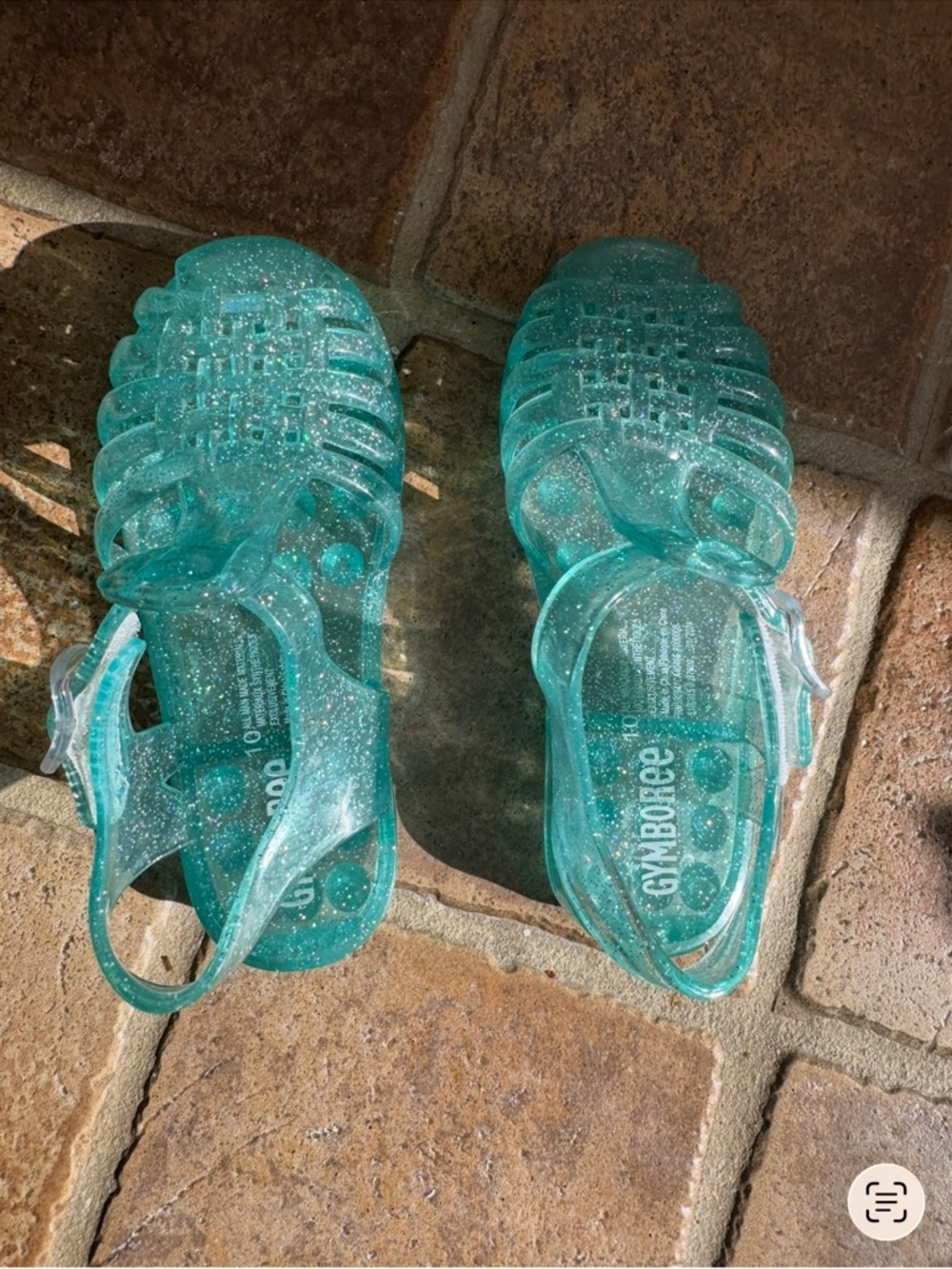 Gymboree Kids Glitter Jelly Sandals - blue Size 10 Toddler - Picture 2 of 5